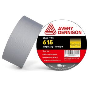 Duct Tape, Heavy Duty PVC Easy Tear Tape, Strong Adhesive Waterproof Duct Tape for Indoor Outdoor Repairs, 2 in x 36 Yard, Black, 1 Roll