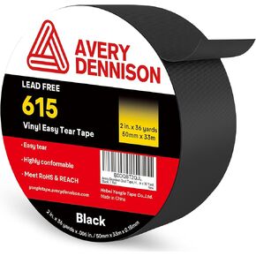 Duct Tape, Heavy Duty PVC Easy Tear Tape, Strong Adhesive Waterproof Duct Tape for Indoor Outdoor Repairs, 2 in x 36 Yard, Black, 1 Roll in Kuwait