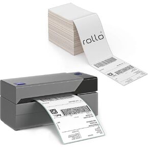 Rollo USB Thermal Shipping Label Printer and 500 4x6 Labels - High Speed Direct Thermal Printer for Packages