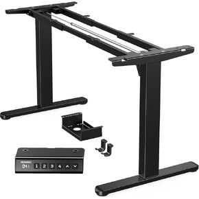 HUANUO Standing Desk Frame with 220lbs Powerful Brushless Motor, Double Crossbeam Structure, Thick Adjustable Desk Legs, for Max 35.4″ x 85.6″ Desktop, for Home Office, Black Frame Only