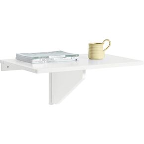 Haotian SoBuy Trestle Desk Wall-Mounted Drop-Leaf Table Folding Kitchen & Dining Computer Desk Home Office Workstation, White FWT03-W
