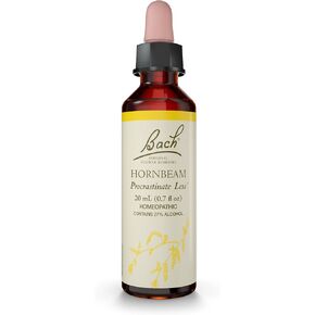 Bach Original Flower Remedies, Hornbeam for Procrastination, Natural Homeopathic Flower Essence, Holistic Wellness, Vegan, 20mL Dropper