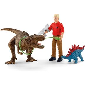 Schleich Dinosaurs ، ألعاب الديناصورات للأطفال ، Tyrannosaurus rex Attack Dino مجموعة Dino مع T-Rex Toy ، Ages 4+
