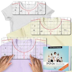 (3-Kid Sizes) Tshirt Ruler Guide Vinyl Alignment – T Shirt Measurement Tool, Center Placement Guide for Heat Press, Shirt Ruler, Left Chest Logo, DTF, HTV, Sublimation, Shirt Alignment Tool