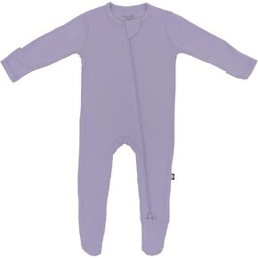KYTE BABY Unisex Zipper Closure Footies, Rayon Made From Bamboo (6-12 Months, Taro)