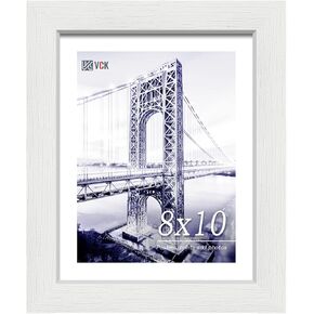 VCK 14x24 Picture Frame, Exclusive White Woodgrain, Solid Wood Poster Frames - Wall Hanging