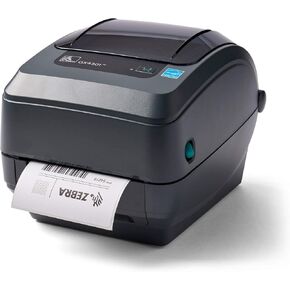 Zebra - GX430t Thermal Transfer Desktop Printer for Labels, Receipts, Barcodes, Tags, and Wrist Bands - Print Width of 4 in - USB, Serial, Parallel, and Ethernet Connectivity (Includes Peeler) (Renewe