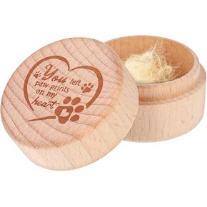 Custom Wooden Pet Keepsake Box with Paw Engraving Personalized Pet Memorial Gifts for Dogs Cats Wooden Memorial Container for Pets Fur Hair Ashes Thoughtful Sympathy Gift for Pets Lovers