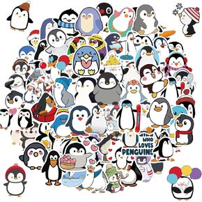 100 PECS PENGUIN ملصقات ، ملصق لطيف فينيل مقاوم للماء لزجاجة الماء المحمول الجيتار التزلج على الجليد ، هدايا البطريق للأطفال المراهقين الفتيات