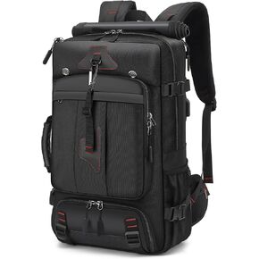 Travel Backpack for Men, 50L Large Carry on Backpack Durable Convertible Duffle Bag Fit for 17 Inch Laptop with Shoe Compartment, Wet Pocket