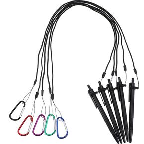 5 Sets Pen Leash for Clipboard 24 Inch Long Lanyard Holder Pen with Spring Snap Hook for Clipboard Notebook Office Supplies, 3 Sizes of Pen Loops for Holding Pens