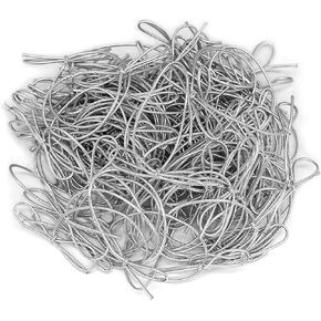 200 Pcs Stretch Loops Metallic Elastic Cord Pre Tied Ornament Strings Elastic Ribbon for Tags String Bows for Gift Wrapping Crafts Tags Boxes Bow (Silver, 10 inch/200pcs)