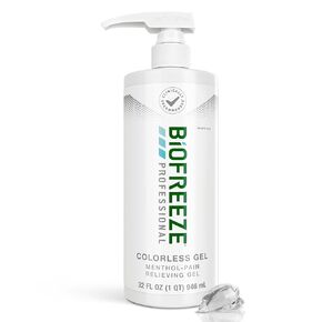 Biofreeze Professional Menthol Gel 32 FL OZ Bottle With Pump For Sore Muscles, Arthritis, Backache, And Joint Pain, Colorless Formula (Packaging May Vary)