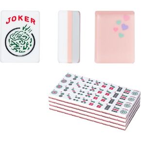 مجموعة Mahjong American Mahjong مع 166 بلاط أكريليك وردي عالي الجودة (1.2 "، بلاط فقط) ، مجموعة لعبة Mahjong
