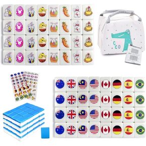 Seaside Escape Game Blocks ， مجموعات ألعاب Mahjong Tile مع 65 TILES 30 مم مع حقيبة يد.