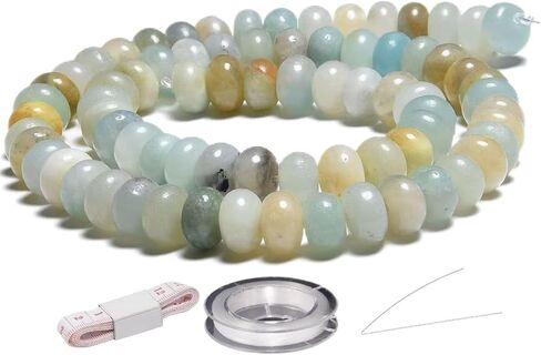 100% Natural Tiger Eye Rondelle Beads 5×8mm – Approx. 78 Pcs per 15" Strand – Genuine Golden-Brown Stone Beads for Jewelry Making – Free DIY Kit Included in Saudi Arabia