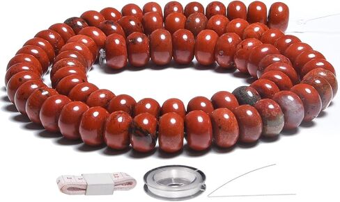 100% Natural Tiger Eye Rondelle Beads 5×8mm – Approx. 78 Pcs per 15" Strand – Genuine Golden-Brown Stone Beads for Jewelry Making – Free DIY Kit Included in Saudi Arabia