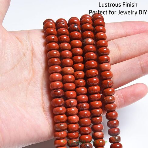 100% Natural Tiger Eye Rondelle Beads 5×8mm – Approx. 78 Pcs per 15" Strand – Genuine Golden-Brown Stone Beads for Jewelry Making – Free DIY Kit Included in Saudi Arabia