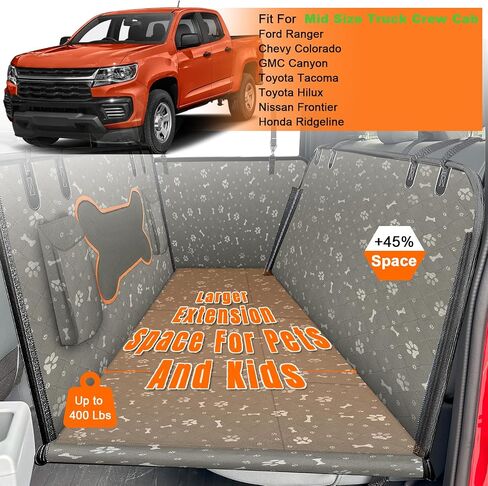 Dog Back Seat Extender for Compact Truck Holds 400LB, Compatible with Ford Maverick/Hyundai Santa Cruz, 600D Heavy Duty Oxford Scratch Proof Nonslip Waterproof Dog Pet Bench Seat Cover in Saudi Arabia