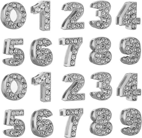 stino Rhinestone Letter Charms Set for Junk Cases, 52 Pieces, Slide Alphabet Beads for Phone Cases, Bracelets, DIY Jewelry Making, Silver in Saudi Arabia