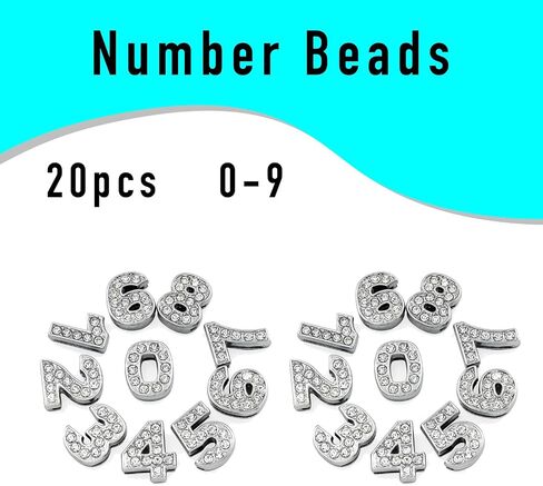stino Rhinestone Letter Charms Set for Junk Cases, 52 Pieces, Slide Alphabet Beads for Phone Cases, Bracelets, DIY Jewelry Making, Silver in Saudi Arabia