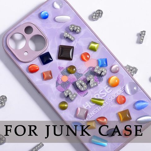 stino Rhinestone Letter Charms Set for Junk Cases, 52 Pieces, Slide Alphabet Beads for Phone Cases, Bracelets, DIY Jewelry Making, Silver in Saudi Arabia