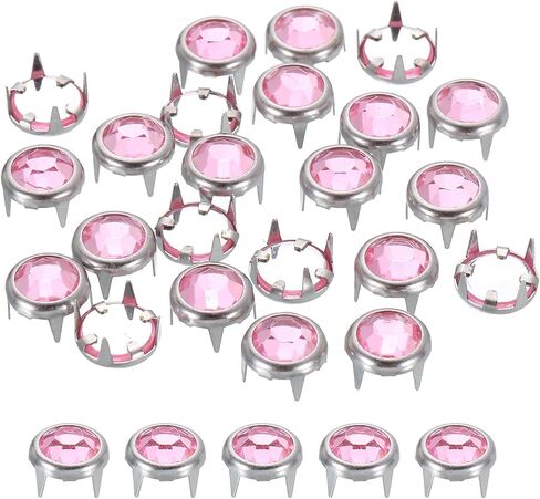 uxcell 120pcs عبوات راينستون مسمار ، 5.5 مم/0.22 "حبات مخلب راينستون مسمار ، مسامير معدنية مسامير ديكور لزخارف مركبة ديي مصنوعة حذاء ملابس حزام ، أرجواني in Kuwait