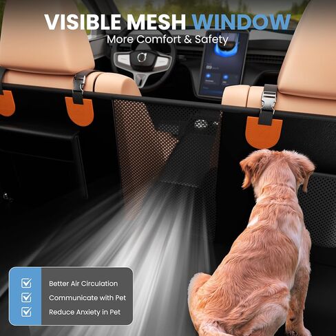 Dog Car Seat Cover for Back Seat, Hard Bottom Back Seat Extender for Dogs, Waterproof Dog Hammock for Truck Support to 400lbs, Car Seat Protector for Cars, Trucks, SUV, Jeep (Universal-PU-Black) in Saudi Arabia