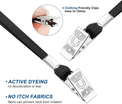 30Pcs Lanyards for Id Badges and 30 Pcs Clear Plastic Horizontal Name Badge ID Card Holders, Neck Lanyards with Metal Clip Waterproof Resealable Name Tag Badge ID Card Holders, Black in Saudi Arabia