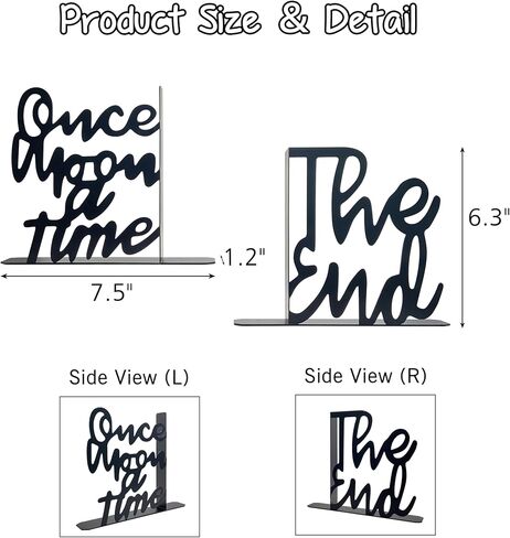 Once Upon A Time Bookends,Metal Decorative Bookends,Once Upon A Time Sign for Bookshelf, Reading Nook, Daycare, Classroom Bedroom Home Office Nursery Decor,Birthday Gift for Boys and Girls (Pink) in Kuwait