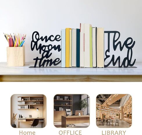 Once Upon A Time Bookends,Metal Decorative Bookends,Once Upon A Time Sign for Bookshelf, Reading Nook, Daycare, Classroom Bedroom Home Office Nursery Decor,Birthday Gift for Boys and Girls (Pink) in Kuwait
