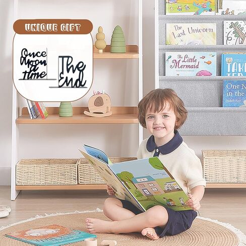 Once Upon A Time Bookends,Metal Decorative Bookends,Once Upon A Time Sign for Bookshelf, Reading Nook, Daycare, Classroom Bedroom Home Office Nursery Decor,Birthday Gift for Boys and Girls (Pink) in Kuwait