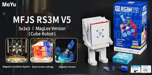 Willking MoYu RS3M V5 Ball CORE UV with MoYu’s New Robot Cube Stand Moyu rs3 m UV Coated Flagship 3x3 V5 UV Coated Glossy Surface 2023 Flagship 3x3 Magnetic Speed Cube in Kuwait