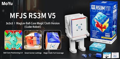 Willking MoYu RS3M V5 Ball CORE UV with MoYu’s New Robot Cube Stand Moyu rs3 m UV Coated Flagship 3x3 V5 UV Coated Glossy Surface 2023 Flagship 3x3 Magnetic Speed Cube in Kuwait