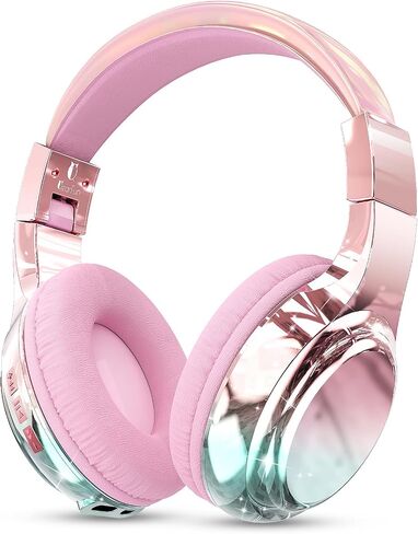QearFun Kids Bluetooth Headphones, 60H Playtime, 74/85/94dB Volume Limit | For school, tablet, travel, kids wireless headphones feature HD mic, fast charging, foldable design, boys girls, wired mode in Kuwait