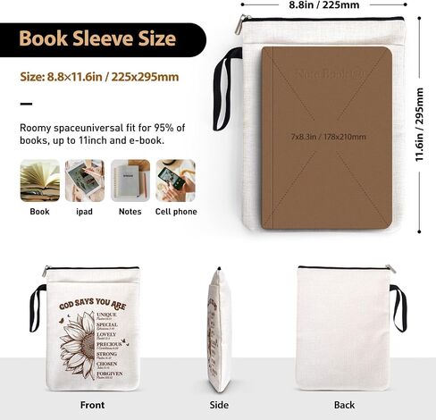 You are Smart Sunflower Decor Book Cover Encourage Gifts for Reader Book Lovers Teachers Students Women Men Lady Girls with Zipper & Handle Birthday Reading Day Gifts Book Sleeve in Kuwait