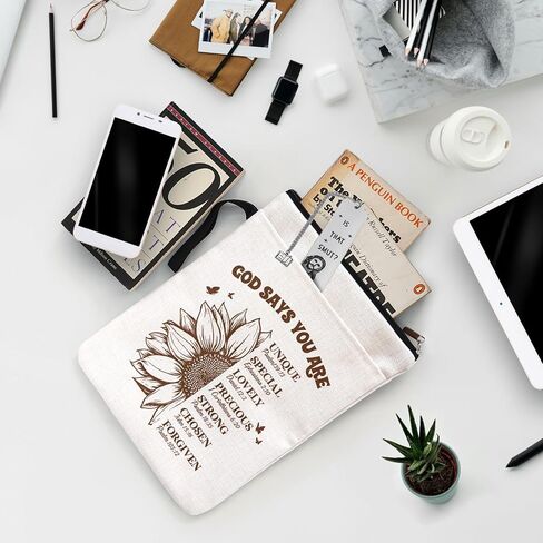 You are Smart Sunflower Decor Book Cover Encourage Gifts for Reader Book Lovers Teachers Students Women Men Lady Girls with Zipper & Handle Birthday Reading Day Gifts Book Sleeve in Kuwait