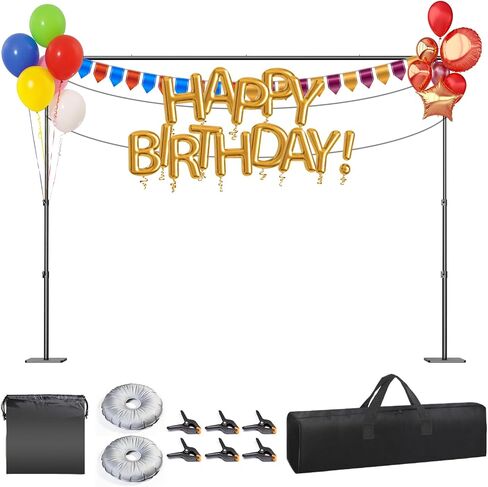 Backdrop Stand Heavy Duty,Cisain 10x 9.2ft Adjustable Pipe and Drape Background Stand with Heavy Metal Base,Spring Clamps for Festive Parties,Photography,Wedding,Birthday Decoration in Saudi Arabia