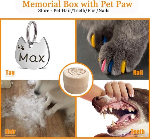 Wooden Pet Urns for Dogs,Pet Memorial Gifts Box,Cat Keepsake Box with Pet Paw Engraving,Memorial Hair Tooth Nails Ashes Container for Cat,Loss Sympathy Gifts for Pet Lovers (Heart) in Kuwait