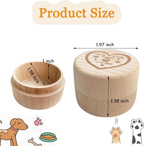 Wooden Pet Urns for Dogs,Pet Memorial Gifts Box,Cat Keepsake Box with Pet Paw Engraving,Memorial Hair Tooth Nails Ashes Container for Cat,Loss Sympathy Gifts for Pet Lovers (Heart) in Kuwait