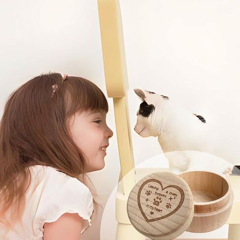 Wooden Pet Urns for Dogs,Pet Memorial Gifts Box,Cat Keepsake Box with Pet Paw Engraving,Memorial Hair Tooth Nails Ashes Container for Cat,Loss Sympathy Gifts for Pet Lovers (Heart) in Saudi Arabia