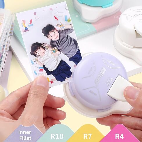4-in-1 Multi-Functional Corner Rounder Punch: Cuts R4, R7, R10 & Creates Inner Fillets – Perfect for DIY Projects, Photos, Cards, Laminated Films, and Scrapbooking (White) in Saudi Arabia