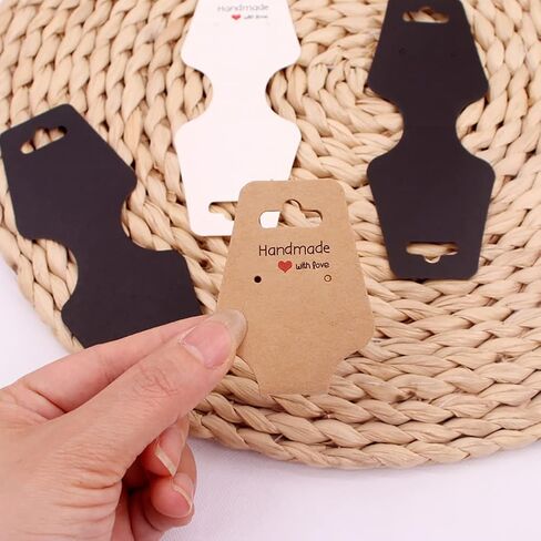 100 Pcs Kraft Paper Necklace Display Cards Bracelet Hanging Cards Key Ring Packaging Cards Keychain Holder Cards Card Board Necklace Holders White in Saudi Arabia