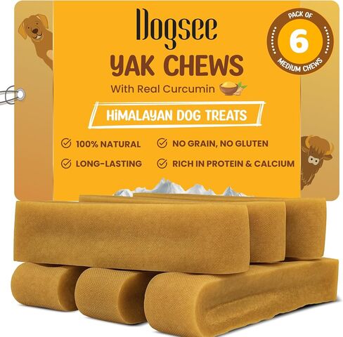 Dogsee Himalayan Yak Chews with Turmeric/Curcumin (Small - 3 Bars) | for Small Dogs | Dog Treats for Dogs | Help Alleviate Joint Pain | Rawhide-Free in Saudi Arabia