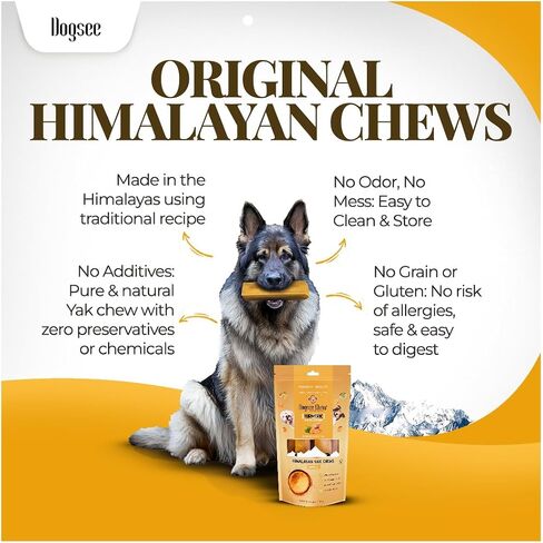 Dogsee Himalayan Yak Chews with Turmeric/Curcumin (Small - 3 Bars) | for Small Dogs | Dog Treats for Dogs | Help Alleviate Joint Pain | Rawhide-Free in Saudi Arabia