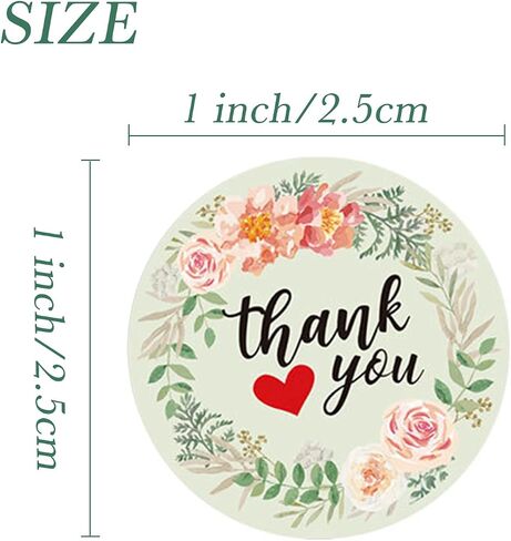 Thank You Stickers in 36 Designs, 2500 Pcs 1 Inch Thank You Stickers Labels for Envelopes, Bubble Mailers and Gift Bags Packaging for Small Business (Floral Style) in Saudi Arabia
