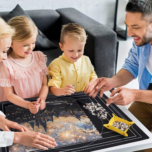 حصيرة الألغاز بانوراما رول 48.4 "× 35" حارس محمول لما يصل إلى 3000 شخص من البوليستر السلس يشمل 6 صواني فرز وحقيبة تخزين ودية للسفر (500 - 3000 قطعة) in Saudi Arabia