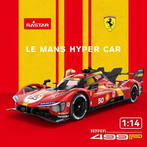 Rastar RC Cars 1/14 Ferrari 499p Le Mans Hypercar Control Control Sports Sports Car Ferrari RC Cars للبالغين فيراري لعبة للأطفال ، 2.4 جم. in Kuwait
