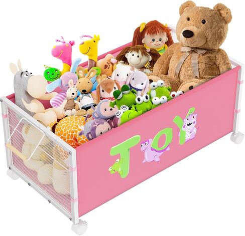 Toy Box Storage, 180L Extra Large Toy Chest with 360° Wheels, Oxford Cloth Metal Toy Box for Boys, Girls, Stuffed Animals, Clothes, Bedroom, Living Room (Pink) in Saudi Arabia