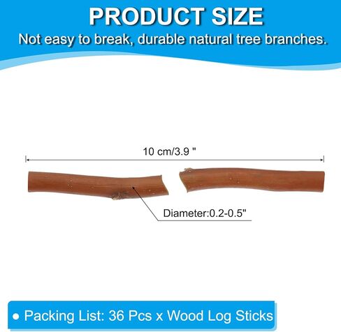 PATIKIL 36 Pcs 10cm Wood Log Sticks, Natural Wood Craft Sticks, Dried Wood Sticks Wooden Branches for DIY Crafts Accessory Decor Photo Props, Wood Color in Kuwait